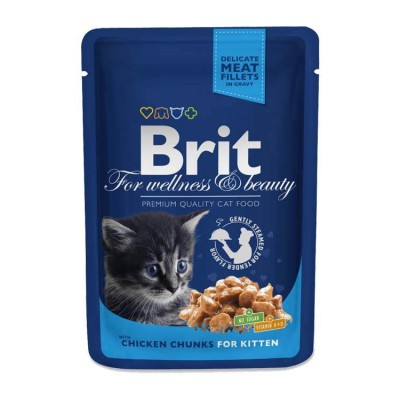 Brit Premium Cat Wet Food Chicken Chunks for Kitten 80gm